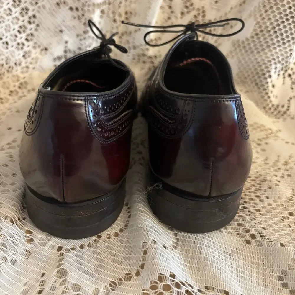 Florsheim Lexington Men's US 11 Burgundy Leather Wingtip Oxford Dress Shoes
